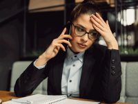 women in the office and unwanted call